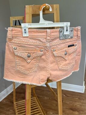 Miss Me Denim Orange Shorts, Size 27